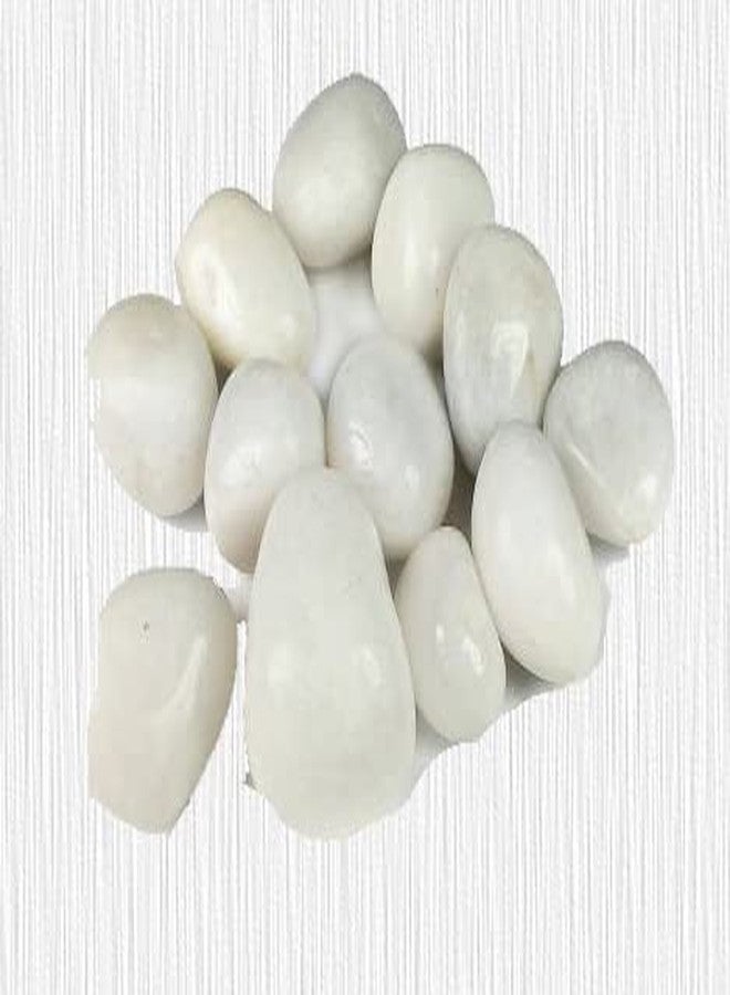 TOI SHOP White Agate Tumble/Pebbles Stone. for Reiki, Crystal, Vastu, Fang Shui Aura, Home Decor, Office Decor, Gifting, Good Luck, showpiece etc. (White, 900 gm) - Image 2